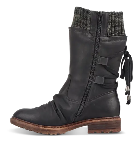 Hillevi | Women's Knit-Cuff Low-Heel Warm Winter Boots