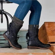 Hillevi | Women's Knit-Cuff Low-Heel Warm Winter Boots