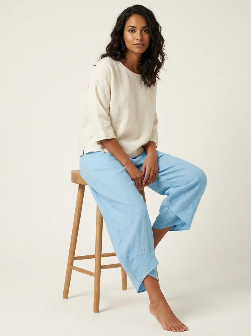 Wide Leg Trousers Women Lightweight Elastic Waist