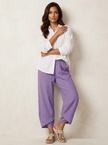 Wide Leg Trousers Women Lightweight Elastic Waist