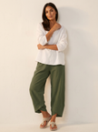 Wide Leg Trousers Women Lightweight Elastic Waist