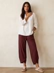 Wide Leg Trousers Women Lightweight Elastic Waist