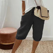 Linen Bermuda Shorts Women High Waist Relaxed