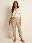 Linen Bermuda Shorts Women High Waist Relaxed