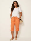 Linen Bermuda Shorts Women High Waist Relaxed