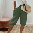 Linen Bermuda Shorts Women High Waist Relaxed