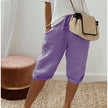Linen Bermuda Shorts Women High Waist Relaxed