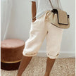Linen Bermuda Shorts Women High Waist Relaxed