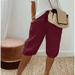 Linen Bermuda Shorts Women High Waist Relaxed