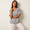 Round Neck Top Women Short Sleeve Relaxed Fit