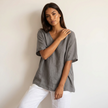 Round Neck Top Women Short Sleeve Relaxed Fit