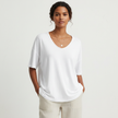 Round Neck Top Women Short Sleeve Relaxed Fit