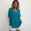 Round Neck Top Women Short Sleeve Relaxed Fit