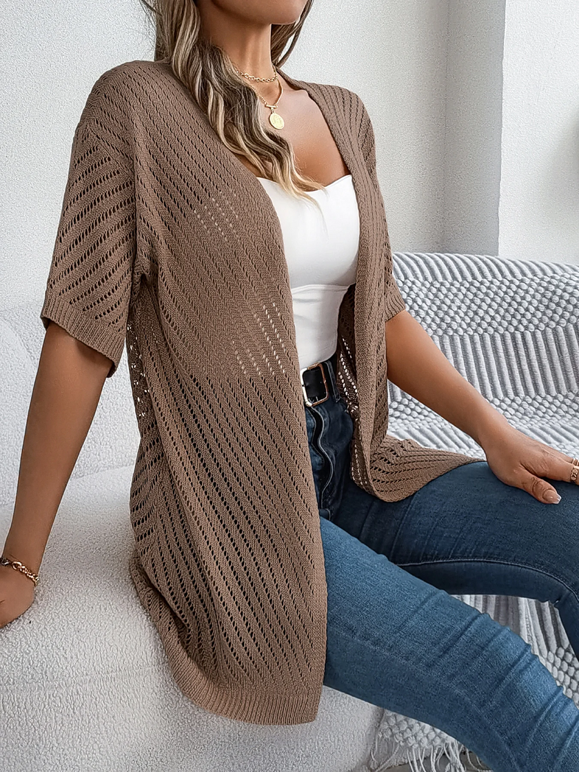 Lightweight Knit Cardigan Women Open Front Relaxed Fit