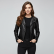 Biker Jacket Women Faux Leather Slim Fit Zip Pockets