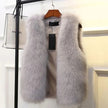 Faux Fur Gilet Women Sleeveless Textured Vest