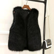 Faux Fur Gilet Women Sleeveless Textured Vest