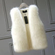 Faux Fur Gilet Women Sleeveless Textured Vest