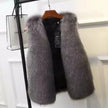 Faux Fur Gilet Women Sleeveless Textured Vest