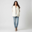 Faux Fur Gilet Women Sleeveless Textured Vest
