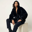 Faux Fur Bomber Jacket Women Warm Winter Relaxed Fit
