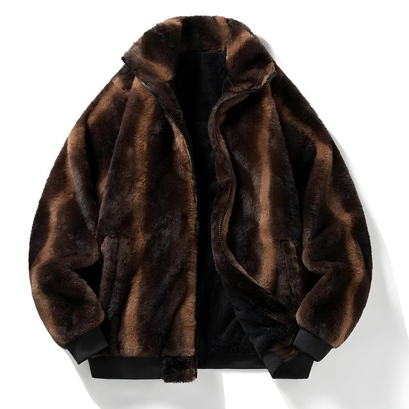 Faux Fur Bomber Jacket Women Warm Winter Relaxed Fit