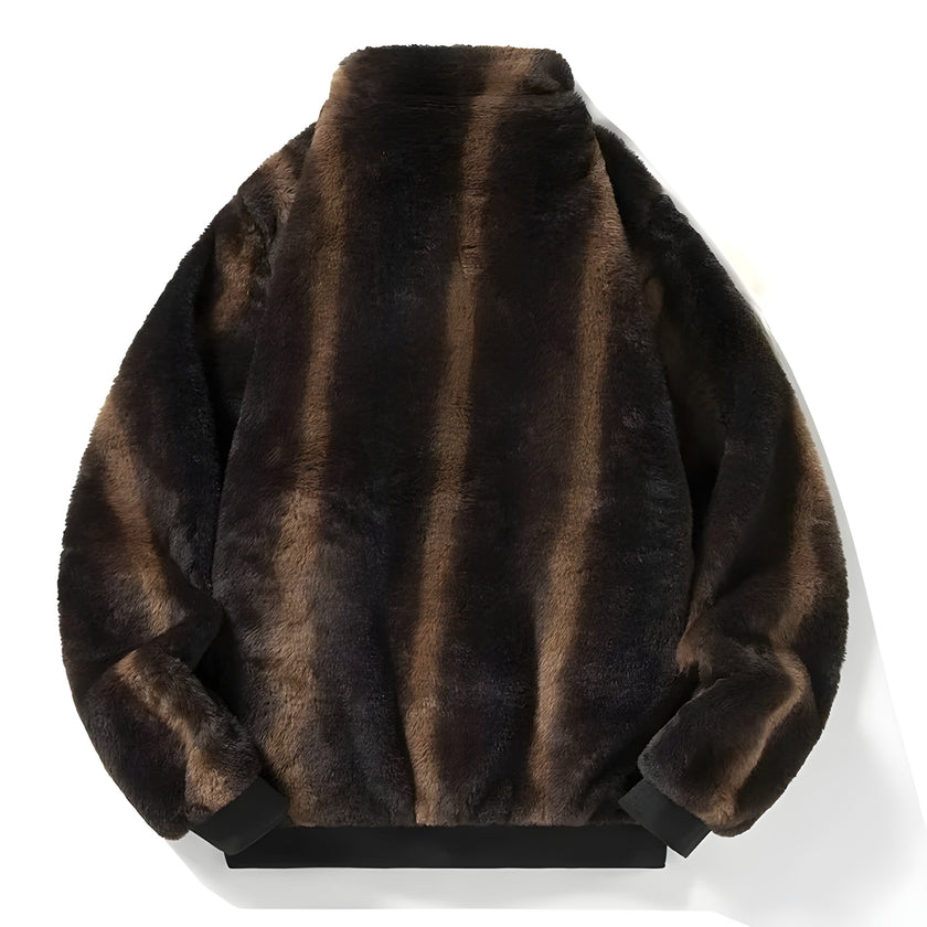 Faux Fur Bomber Jacket Women Warm Winter Relaxed Fit