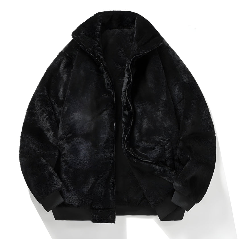 Faux Fur Bomber Jacket Women Warm Winter Relaxed Fit