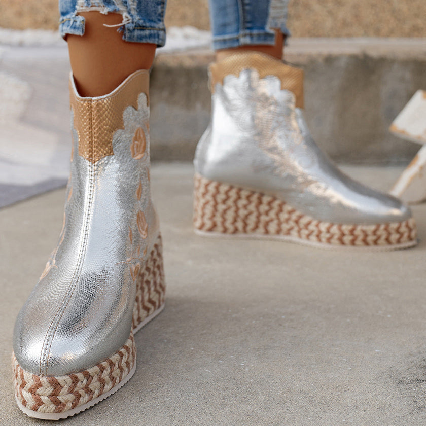 Georgia | Women's Wedge Boots with Comfortable Casual Everyday Walking
