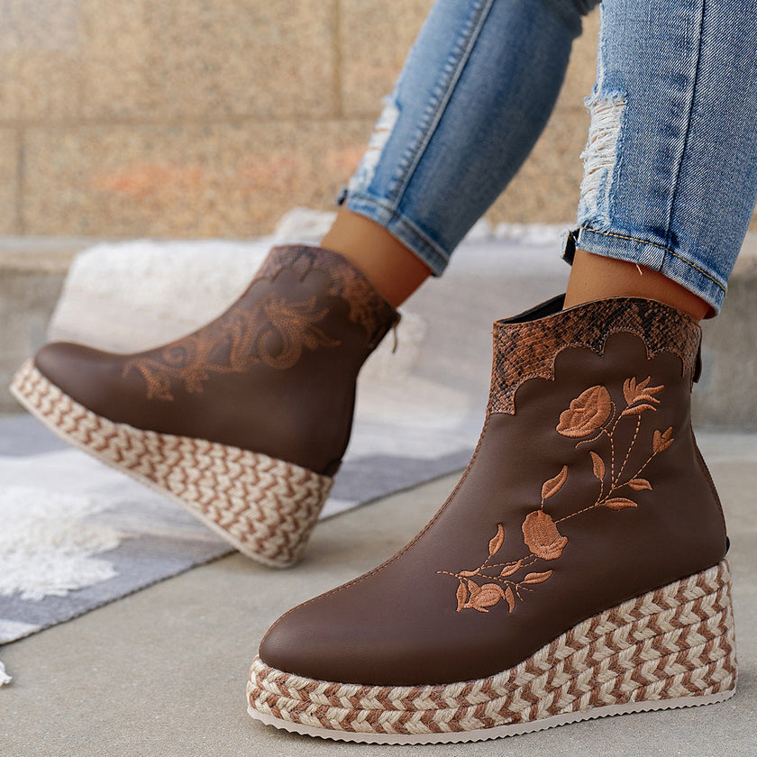 Georgia | Women's Wedge Boots with Comfortable Casual Everyday Walking