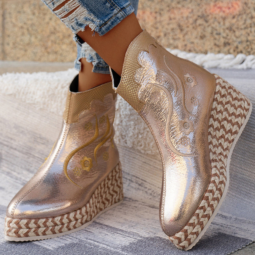 Georgia | Women's Wedge Boots with Comfortable Casual Everyday Walking