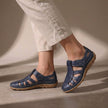 Marine blue FJØRNA orthopedic cutout fisherman sandals for women with open toe and adjustable straps, stylish and comfortable footwear.