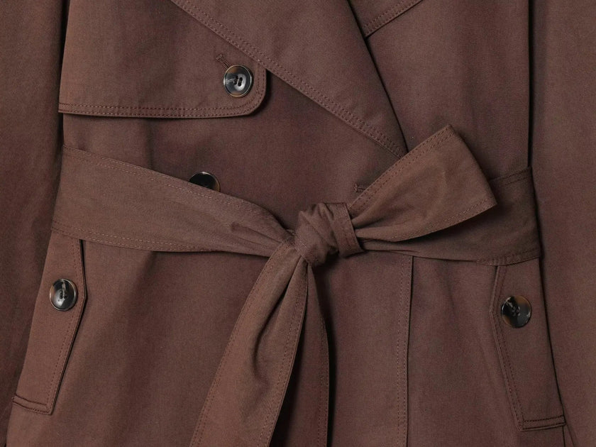 Wrap Jacket Women Tie Belt Lapel Collar Hip Length
