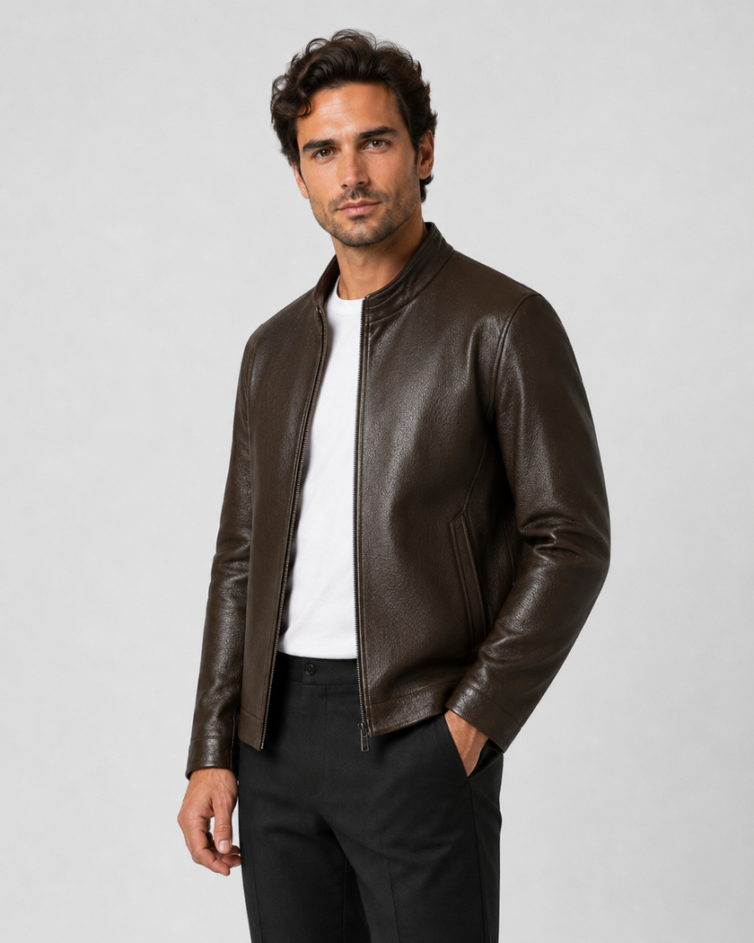 Jack | Zip-Up Faux Leather Jacket for Men