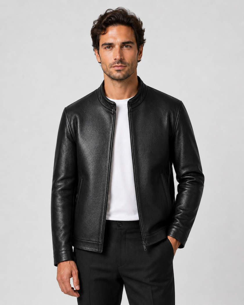 Jack | Zip-Up Faux Leather Jacket for Men