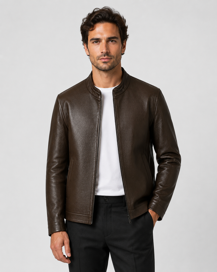 Jack | Zip-Up Faux Leather Jacket for Men