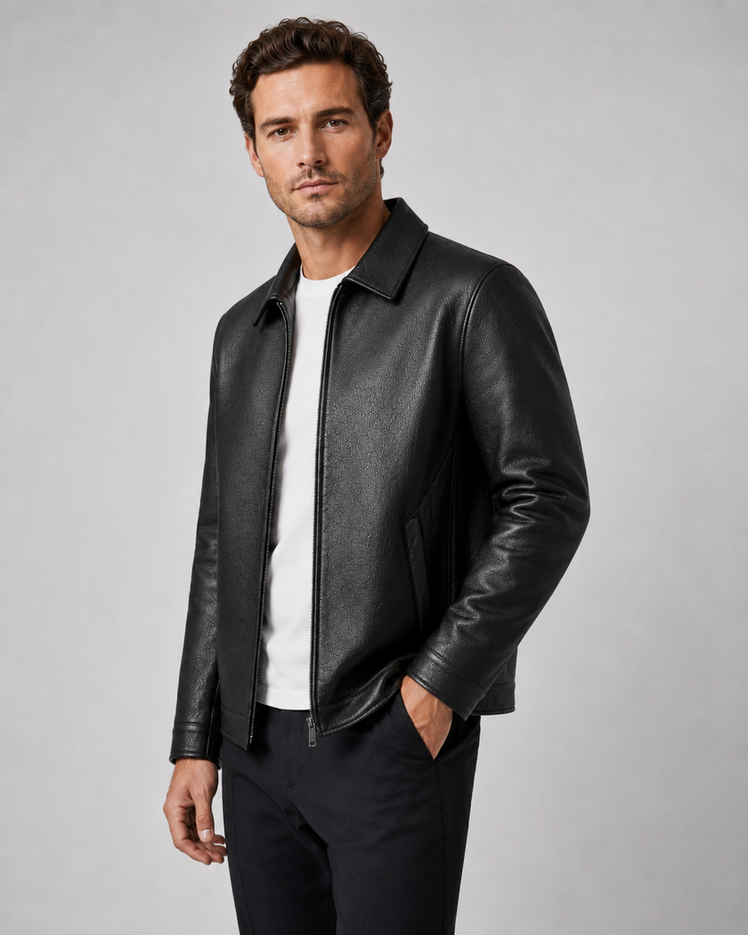 Alexander | Zip-Up Faux Leather Jacket for Men
