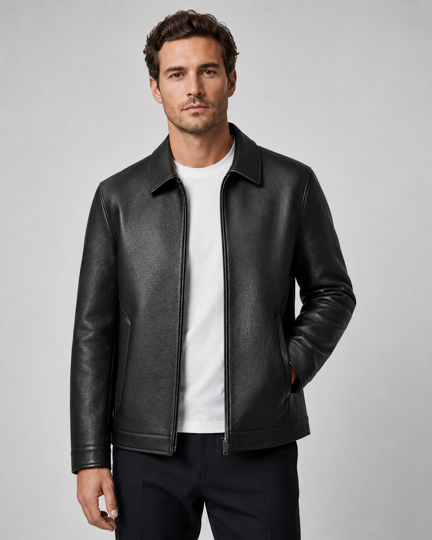 Alexander | Zip-Up Faux Leather Jacket for Men