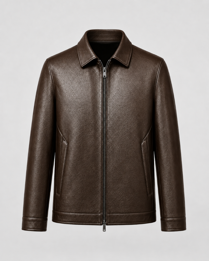 Alexander | Zip-Up Faux Leather Jacket for Men