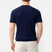 Men's lightweight ribbed knit slim fit T-shirt by FJØRNA, short sleeve summer tee in a neutral color.