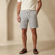 Men's striped drawstring relaxed summer shorts by FJØRNA, featuring a casual fit and breathable fabric for warm weather.
