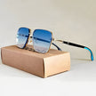 FJØRNA men's square sunglasses with double bridge design and gradient lenses, stylish eyewear for modern look