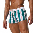 Men's striped swim shorts with drawstring waist and quick-dry fabric from FJØRNA, ideal for swimming and beachwear.