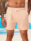 Men's FJØRNA pinstripe swim shorts with drawstring waist, featuring a stylish pattern and comfortable fit.