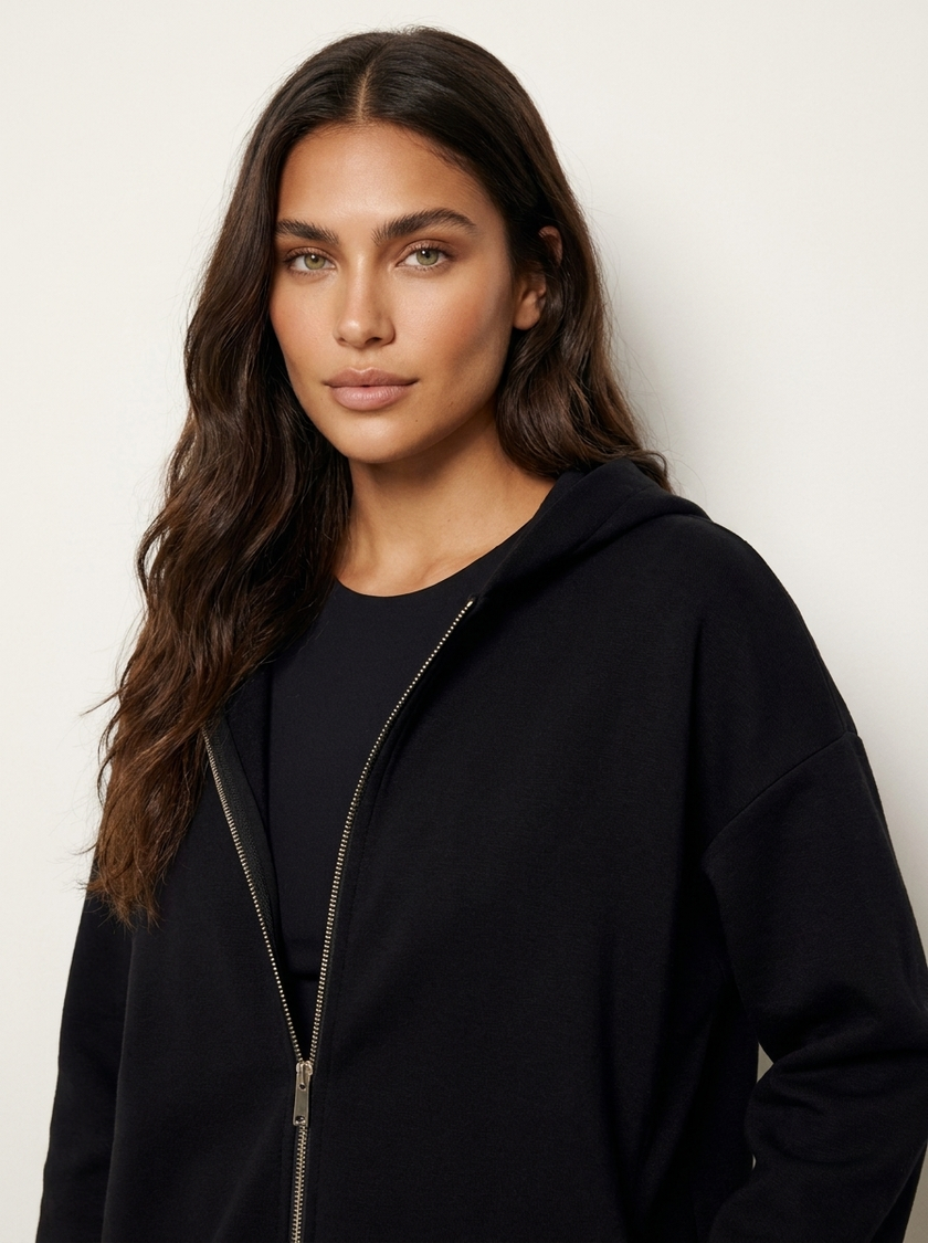 Hooded Jacket Women Minimalist Zip-Up Lightweight