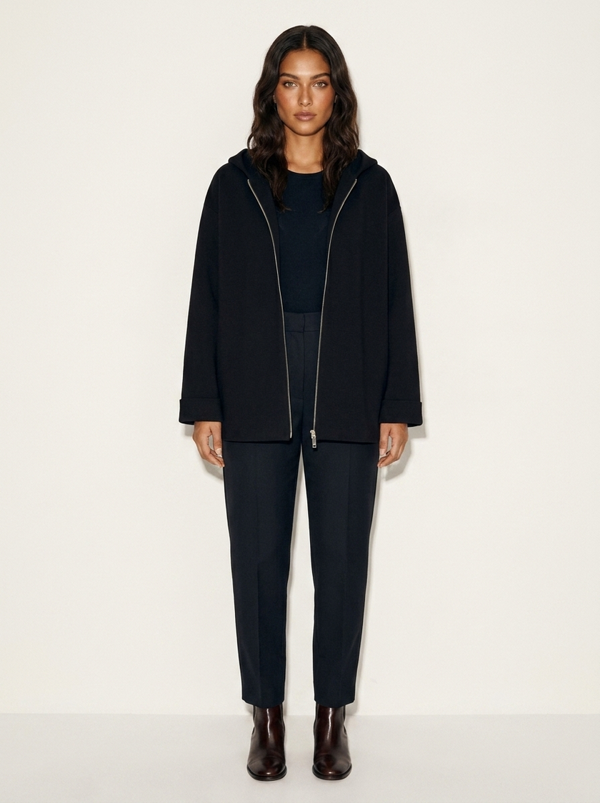Hooded Jacket Women Minimalist Zip-Up Lightweight