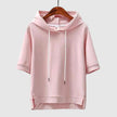 Short Sleeve Hoodie Top Women Relaxed Fit Minimalist