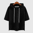 Short Sleeve Hoodie Top Women Relaxed Fit Minimalist