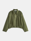 Jacket Women Relaxed Fit Zip-Up Dropped Shoulder Classic Collar