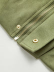 Jacket Women Relaxed Fit Zip-Up Dropped Shoulder Classic Collar